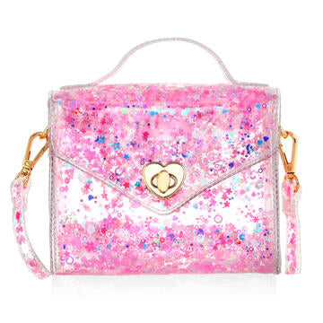 PINK IRIDESCENT SPARKLE GUSSIE PURSE - CARRYING KIND - Persnickety Shop