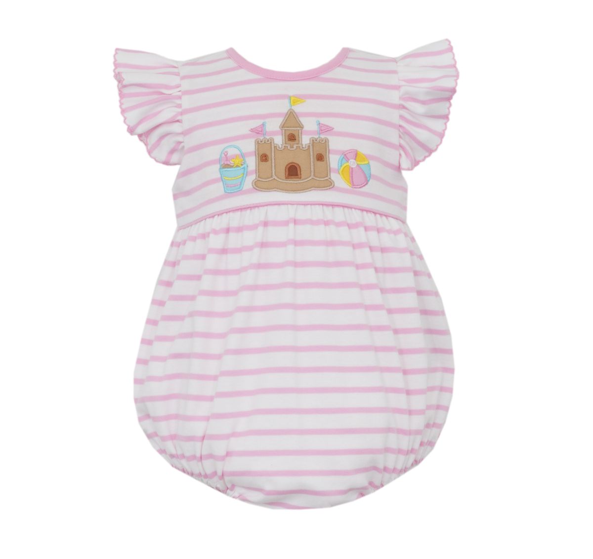 Claire & Charlie SAND CASTLE GIRL´S- Pink knit stripe sunbubble - Persnickety Shop
