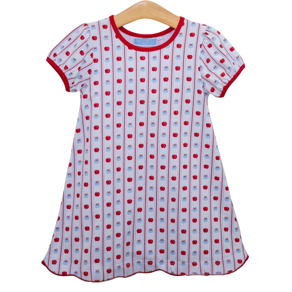 PREORDER: Trotter Street Kids Apple Print Dress