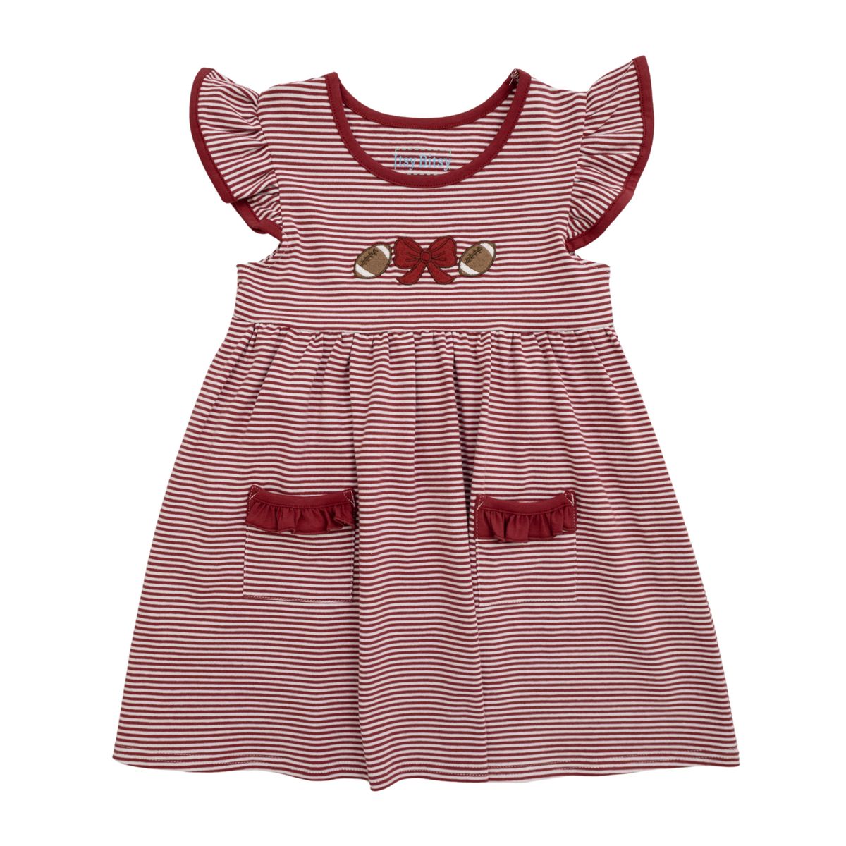 *PRE ORDER* Itsy Bitsy Football Dress- Crimson