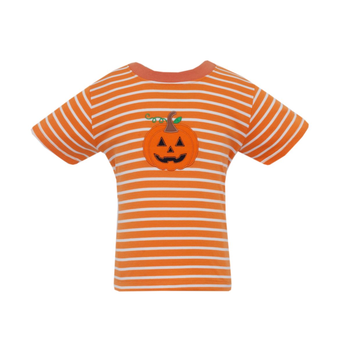 Claire & Charlie JACK o LANTERN - Orange knit stripe boy's T-shirt S/S - Persnickety Shop