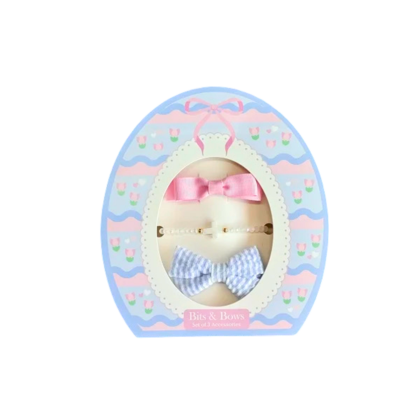 Easter Egg Gift Set, Blue with Pink Bow - Persnickety Shop