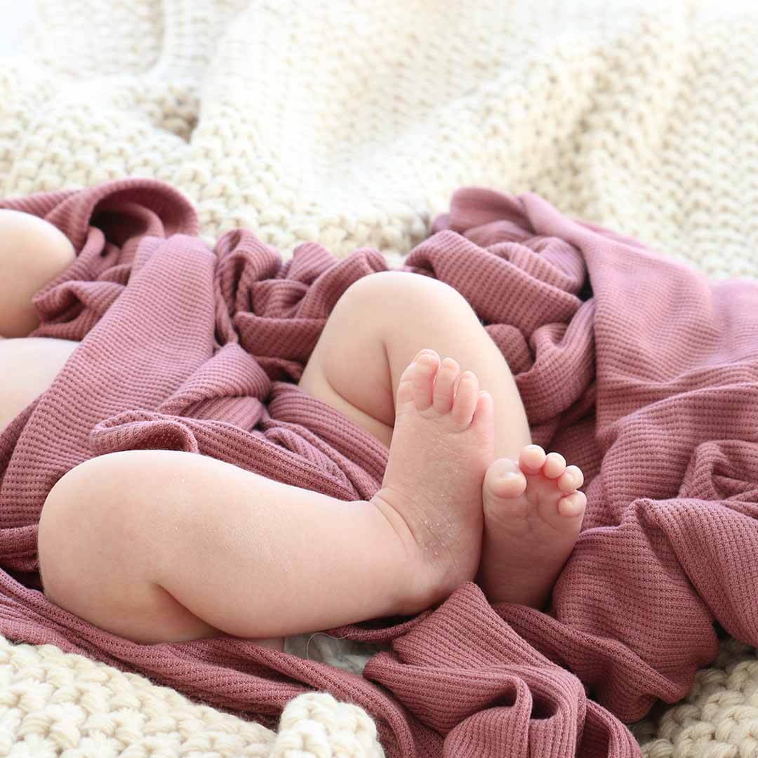 Boysenberry Bamboo Waffle Oversized Swaddle Blanket - Persnickety Shop