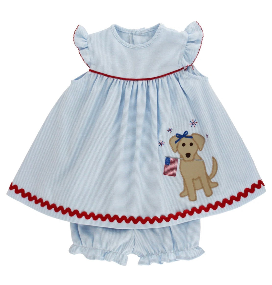 The Bailey Boys Patriotic Pup - Knit Float with Bloomer - Persnickety Shop