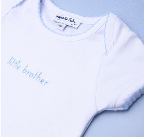 Little Brother Embroidered Short Sleeve Bodysuit - Persnickety Shop