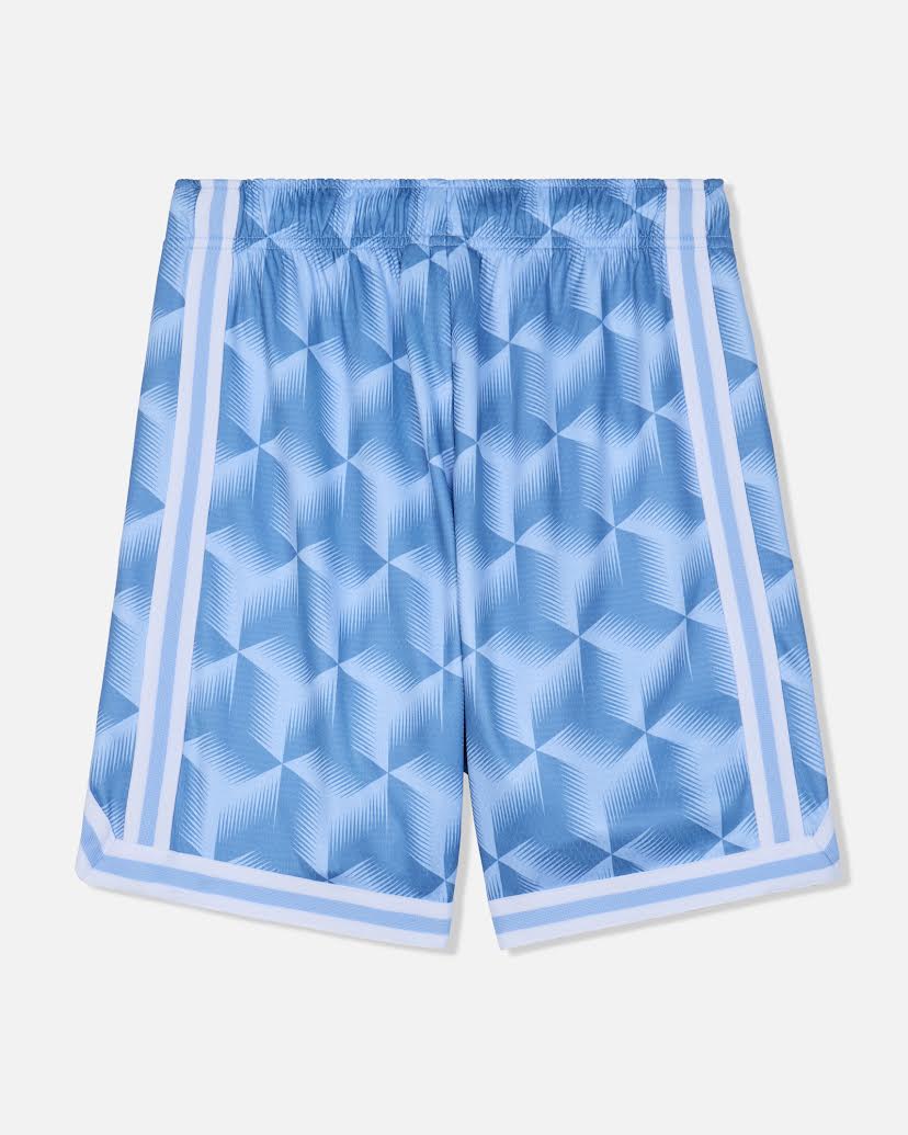 GOAT USA GEO AOP Mesh Short: Carolina Blue Diamond Stripe