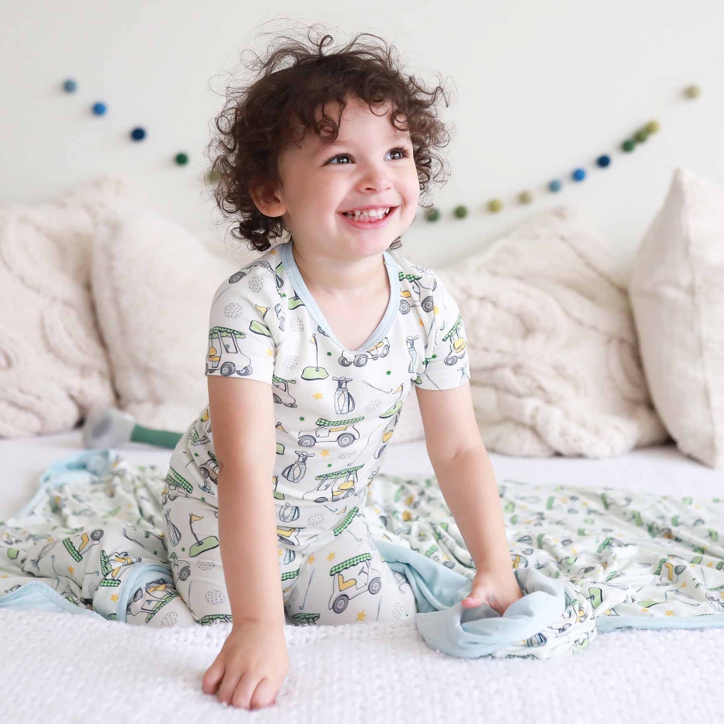 Country Club Cuties Two Piece Pajama Set | Blue: 12-18 months - Persnickety Shop