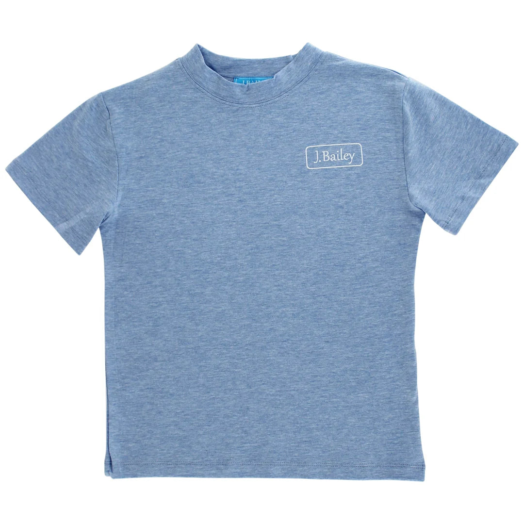 J. Bailey Logo Tee - Retriver on Heathered Blue - Persnickety Shop