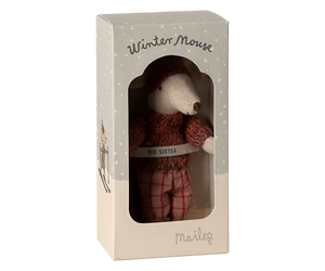Maileg Winter mouse with ski set, Big sister - Rose