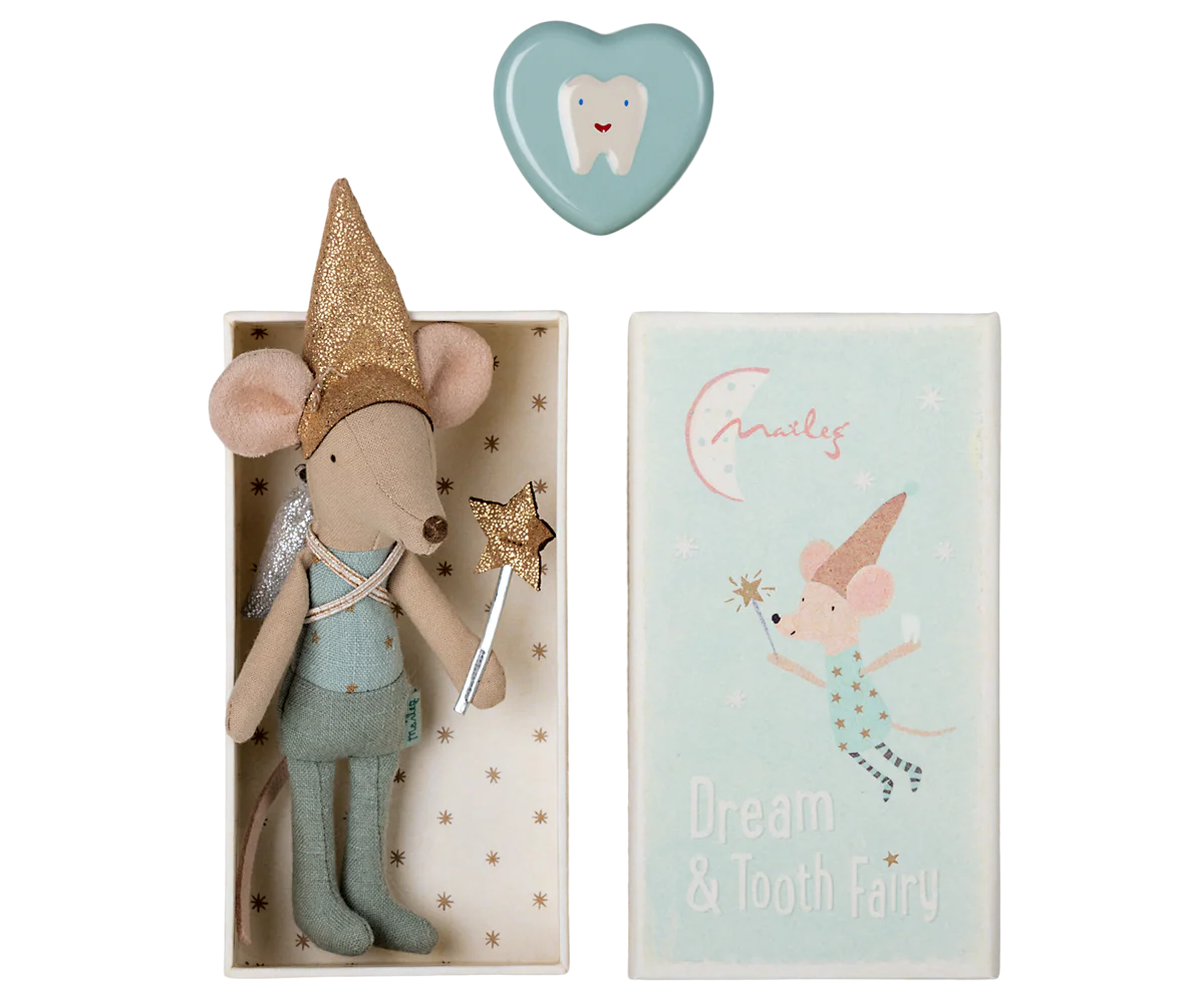 Maileg Tooth Fairy Mouse In Matchbox - Blue - Persnickety Shop