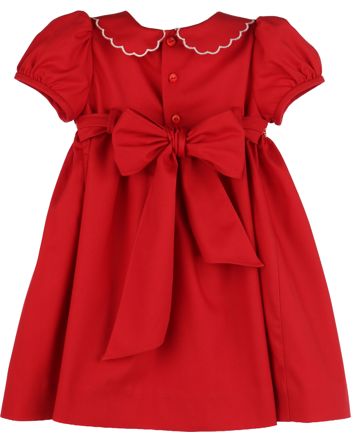 Luli & Me Classic Smock Dress, Red