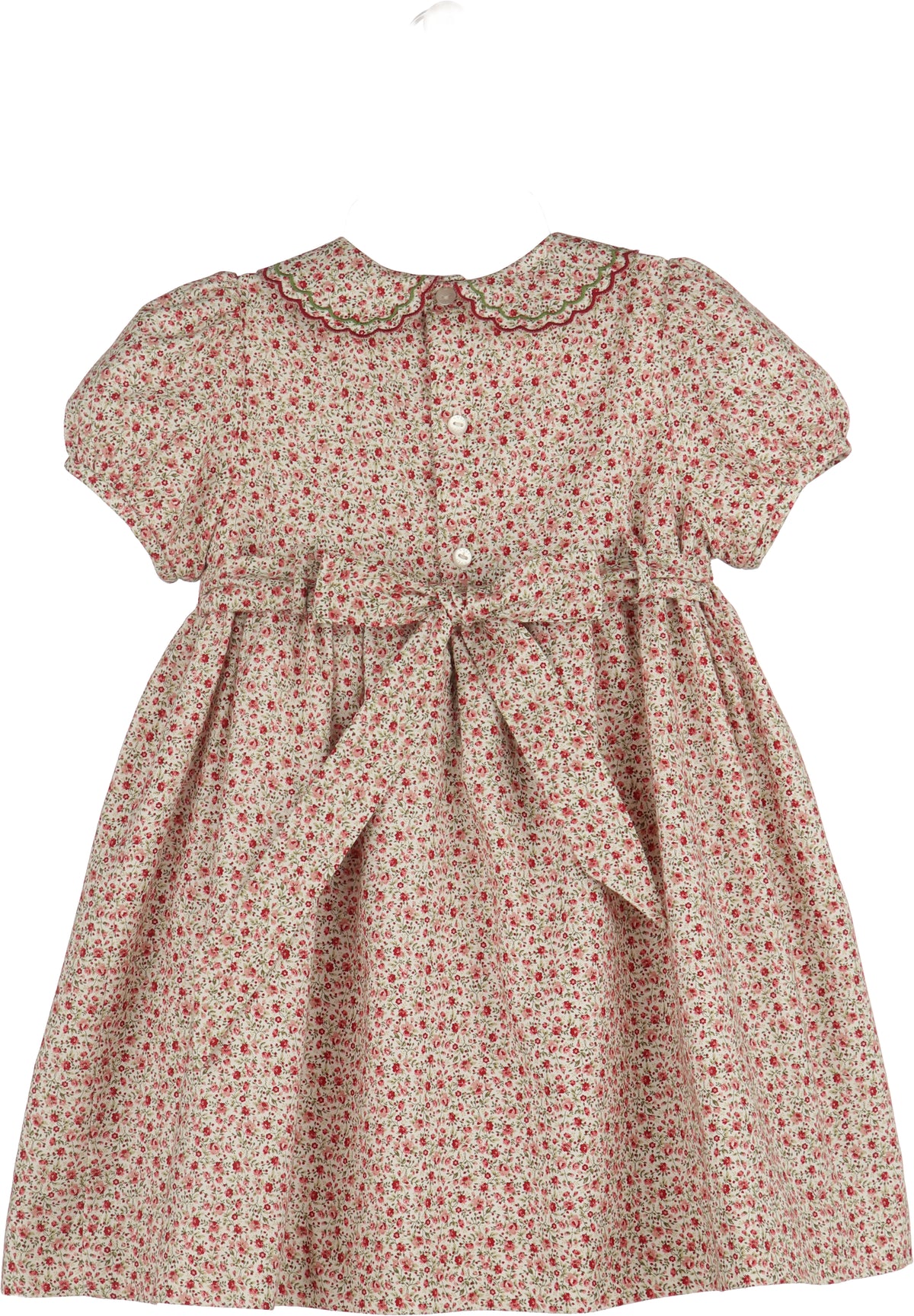 Luli & Me Mulberry Floral Smock Dress, Red