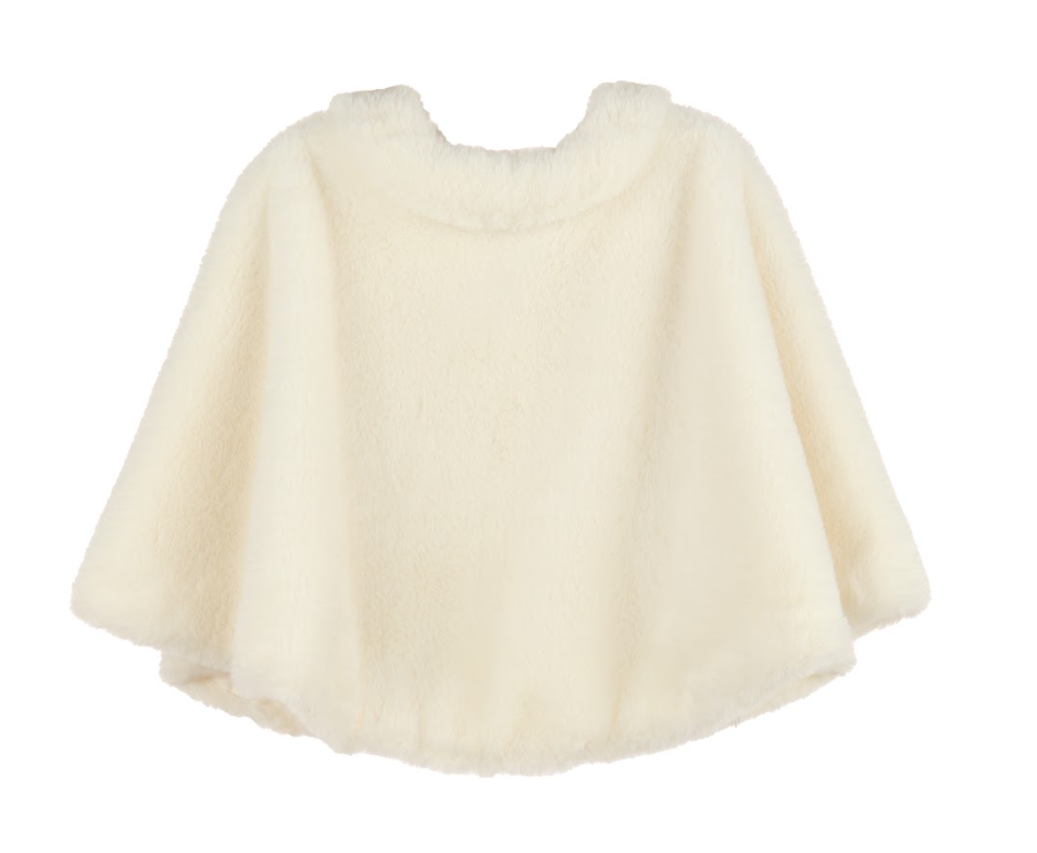 Luli & Me Cozy Fuzzy Cape, Ivory