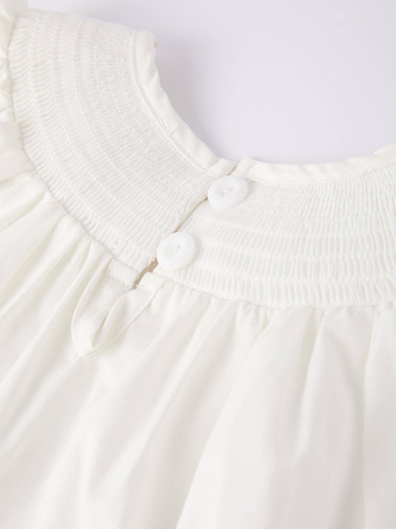 White Smocked Church Christ Bishop Christening Dress: 2 - Persnickety Shop