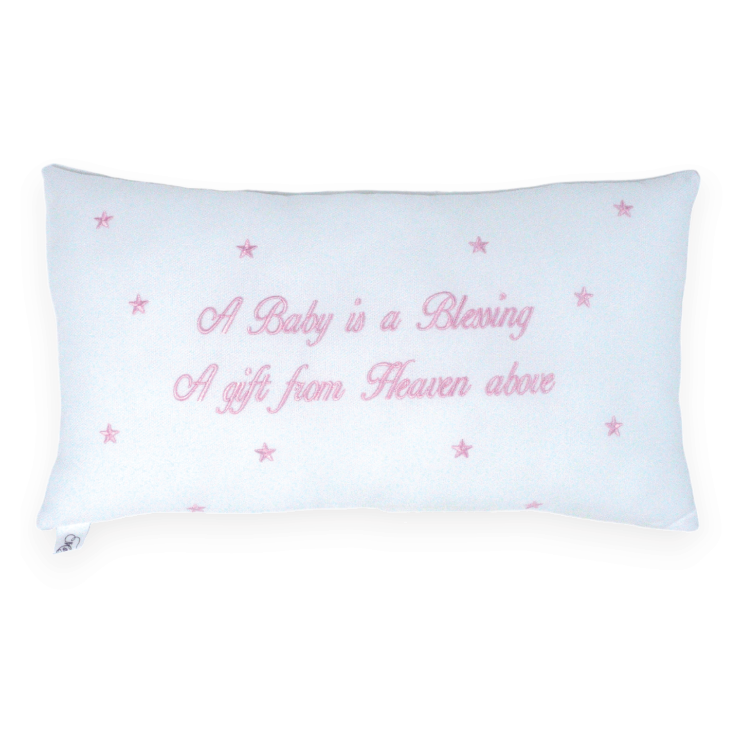 Marcela Baby is a Blessing Pillow: Pink - Persnickety Shop