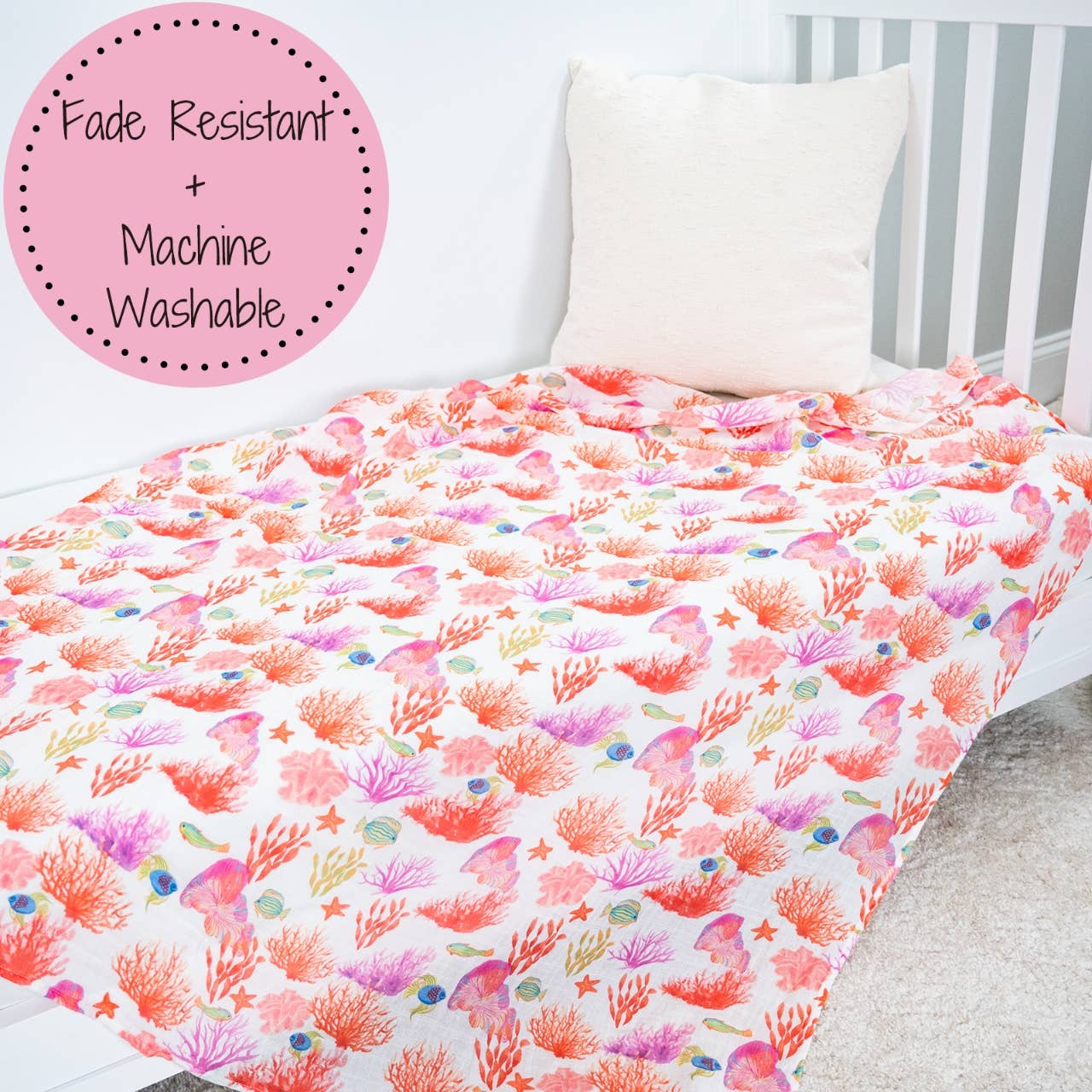 Under The Sea Beautiful Coral Baby Swaddle Blanket - Persnickety Shop