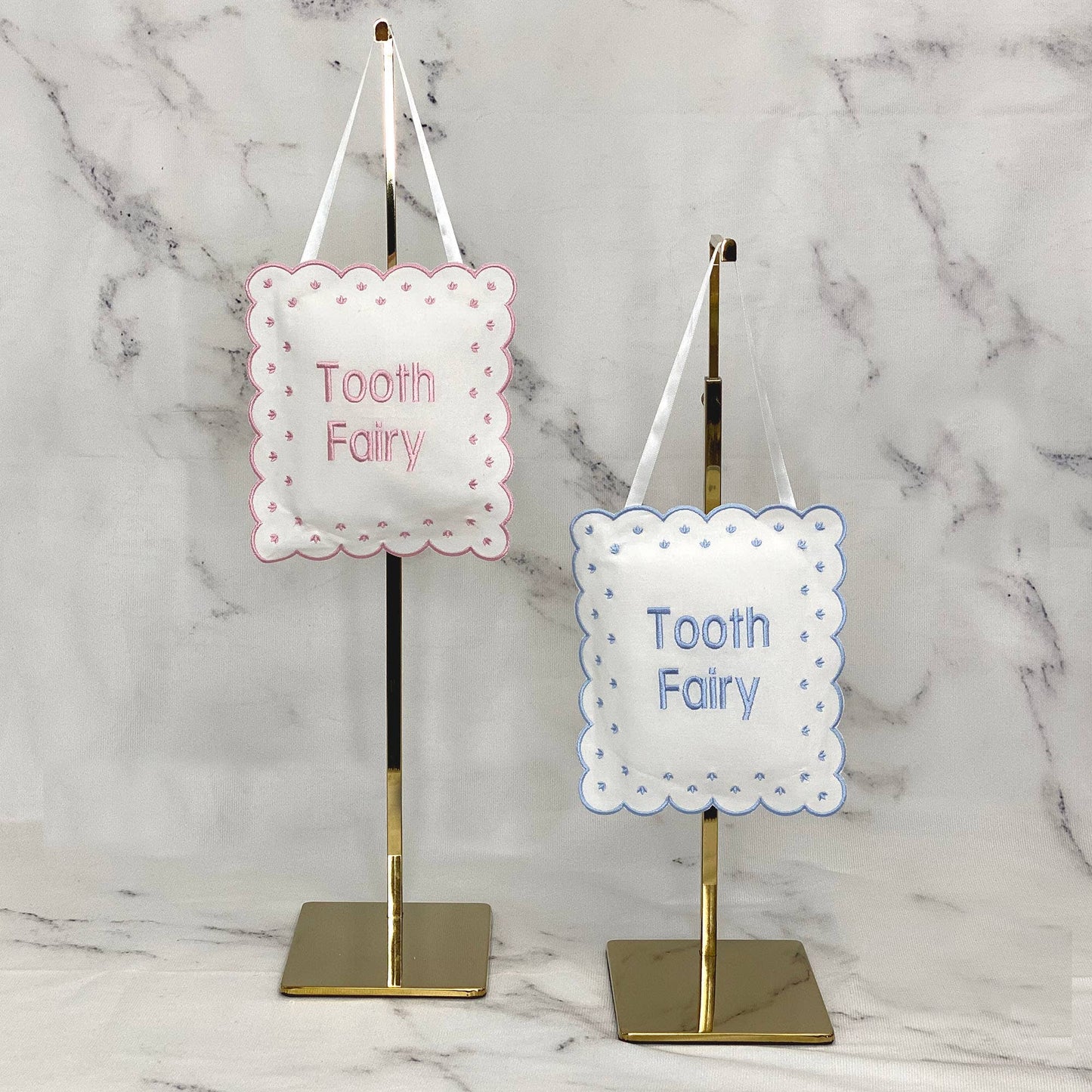 Marcela Linen Tooth Fairy Sign Pillow: Pink - Persnickety Shop
