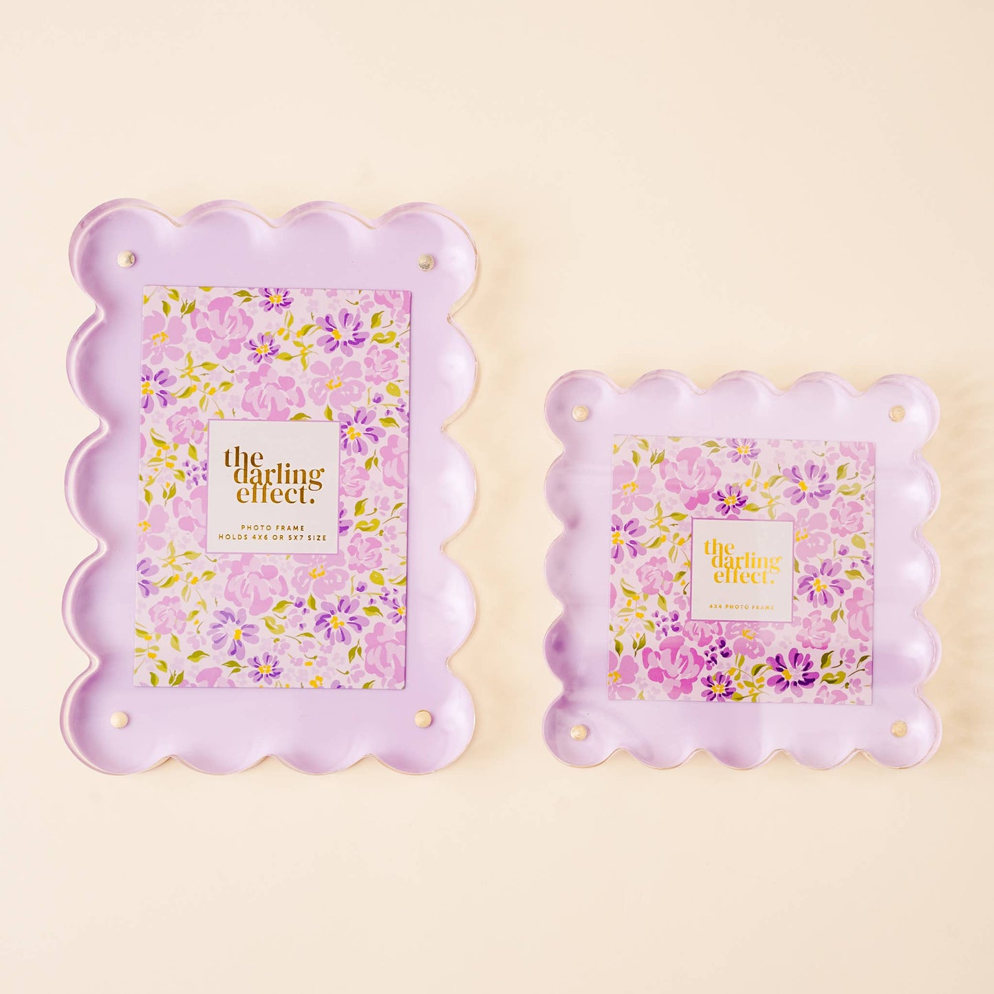 THE DARLING EFFECT Rectangle Scalloped Acrylic Frame-Purple - Persnickety Shop