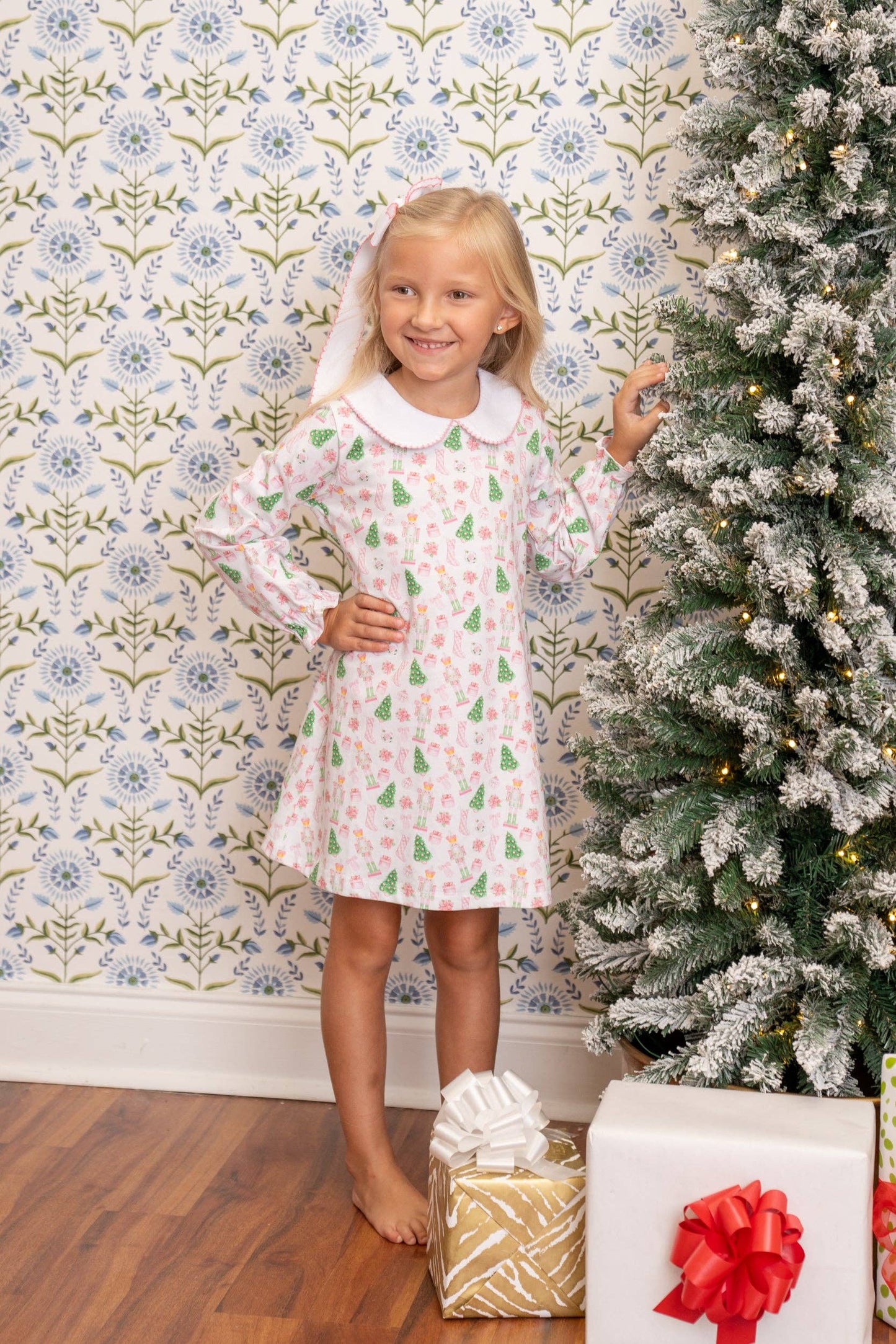 Presley Kait Preppy Christmas Long Sleeve Dress: 6 - Persnickety Shop
