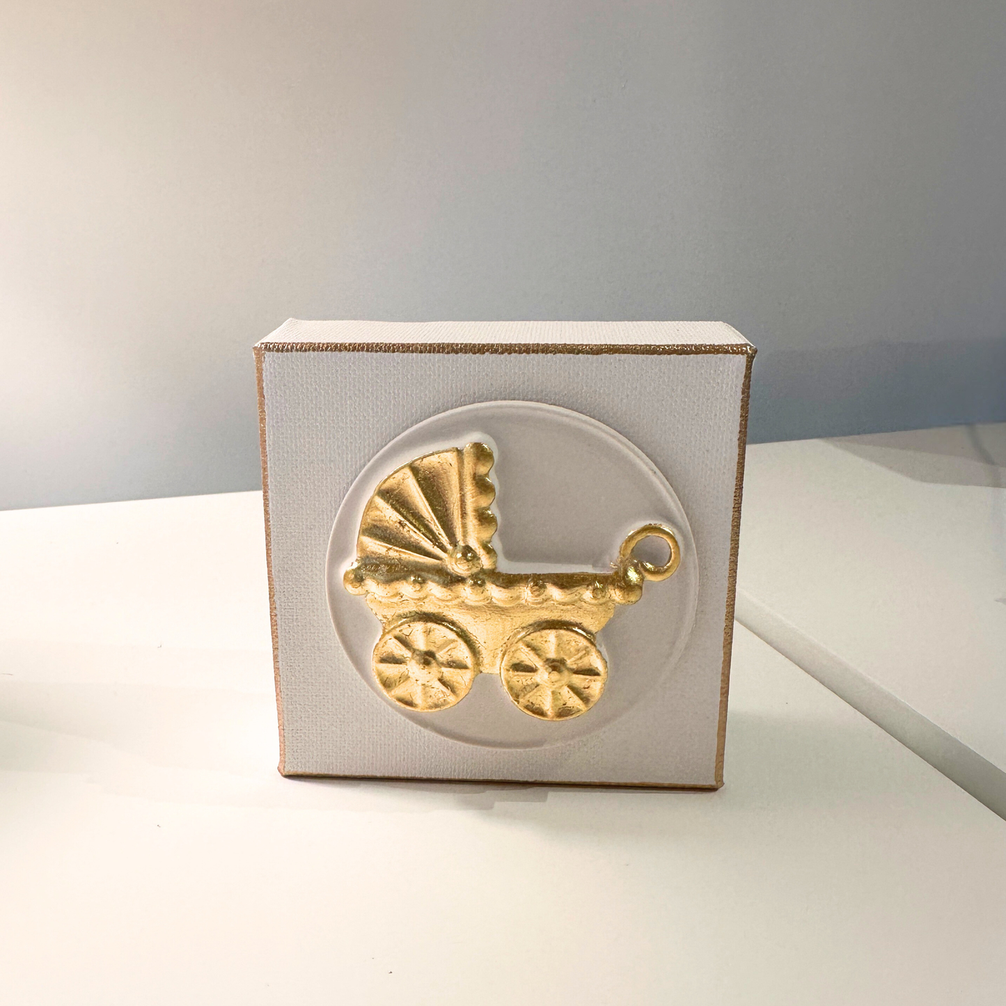 Sidebar Designs Baby Carriage Intaglio 4x4 Canvas - Persnickety Shop