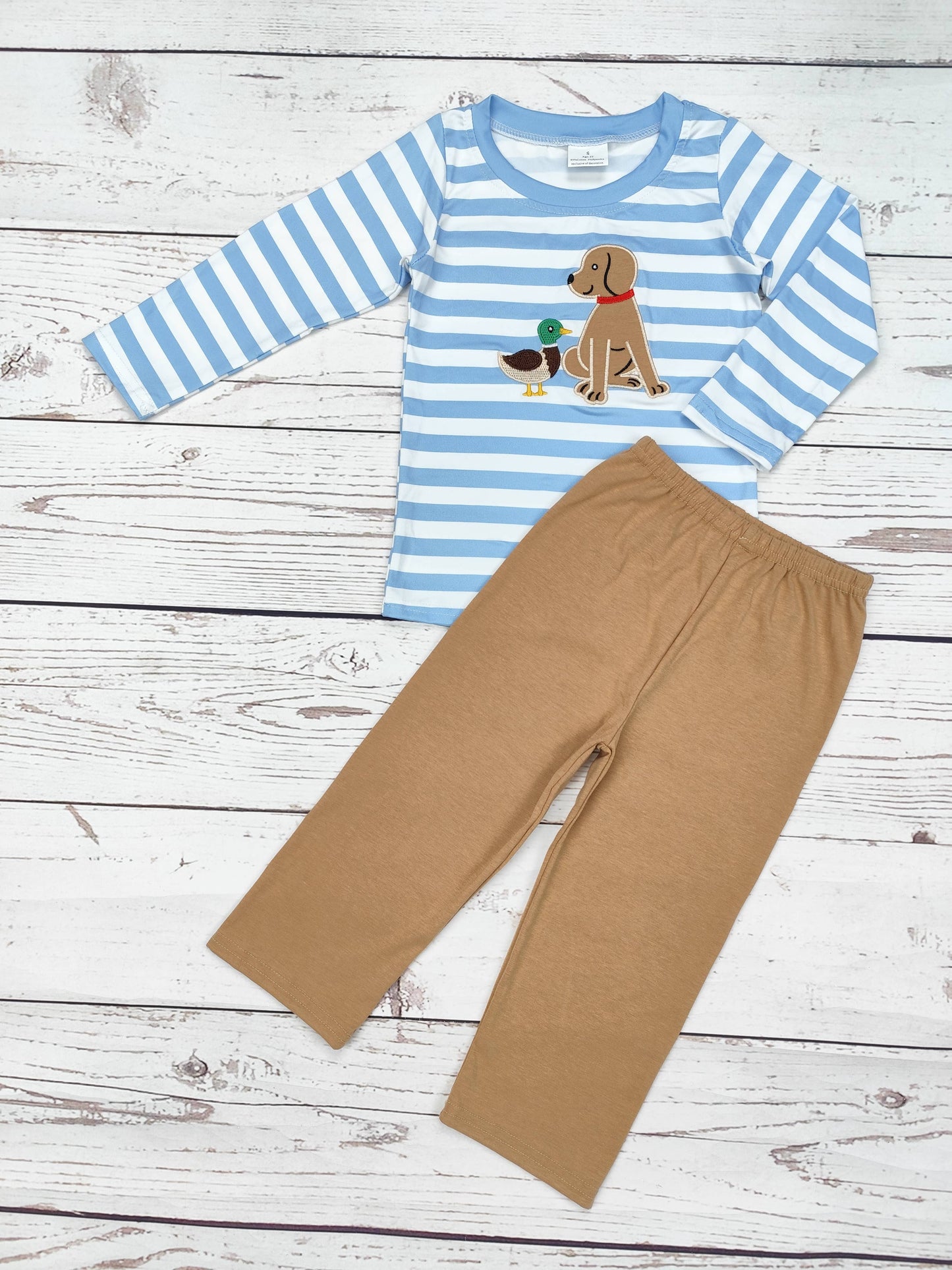 Boys Duck Dog Appliqué Hunting Pants Set: 3T - Persnickety Shop