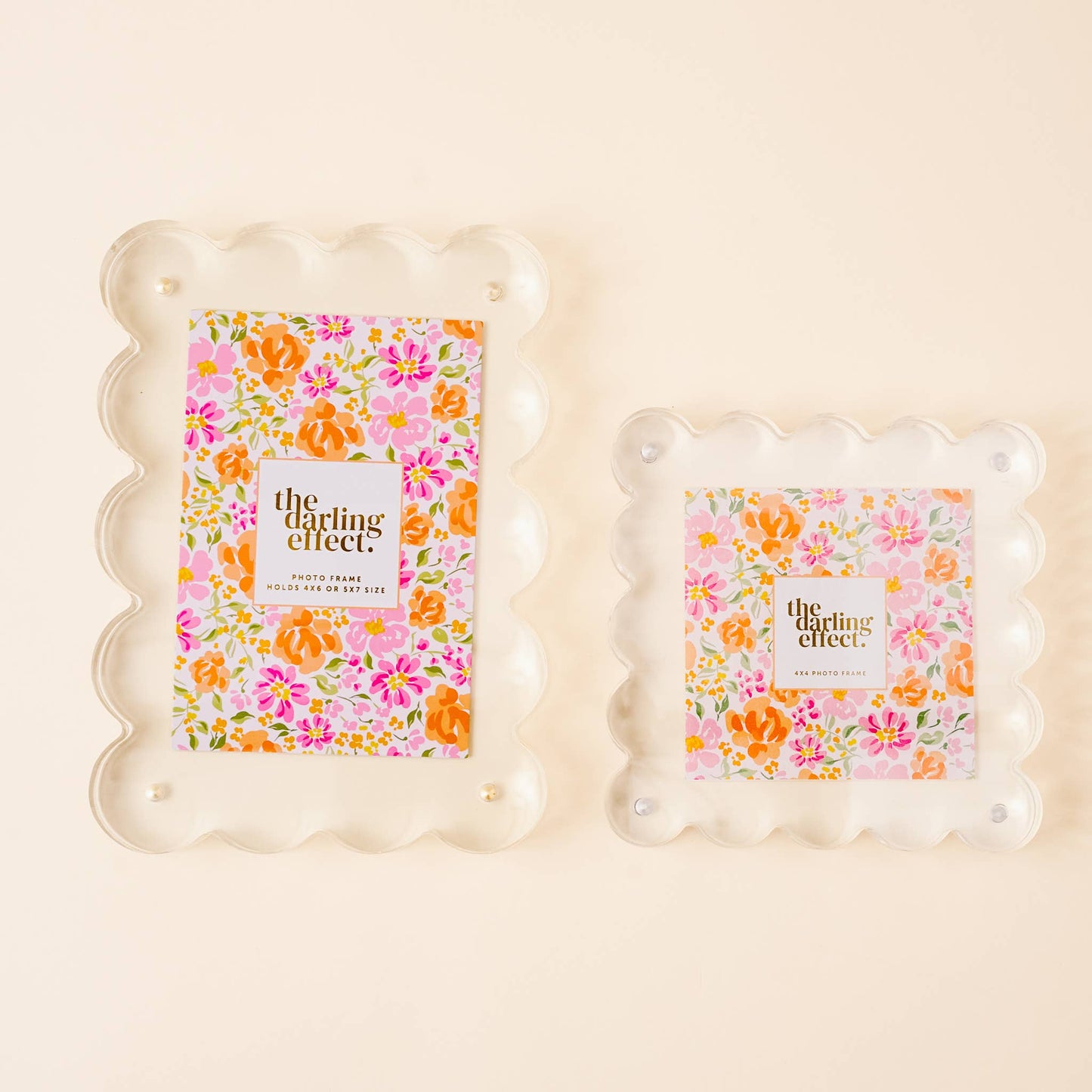 THE DARLING EFFECT Square Scalloped Acrylic Frame-Clear - Persnickety Shop