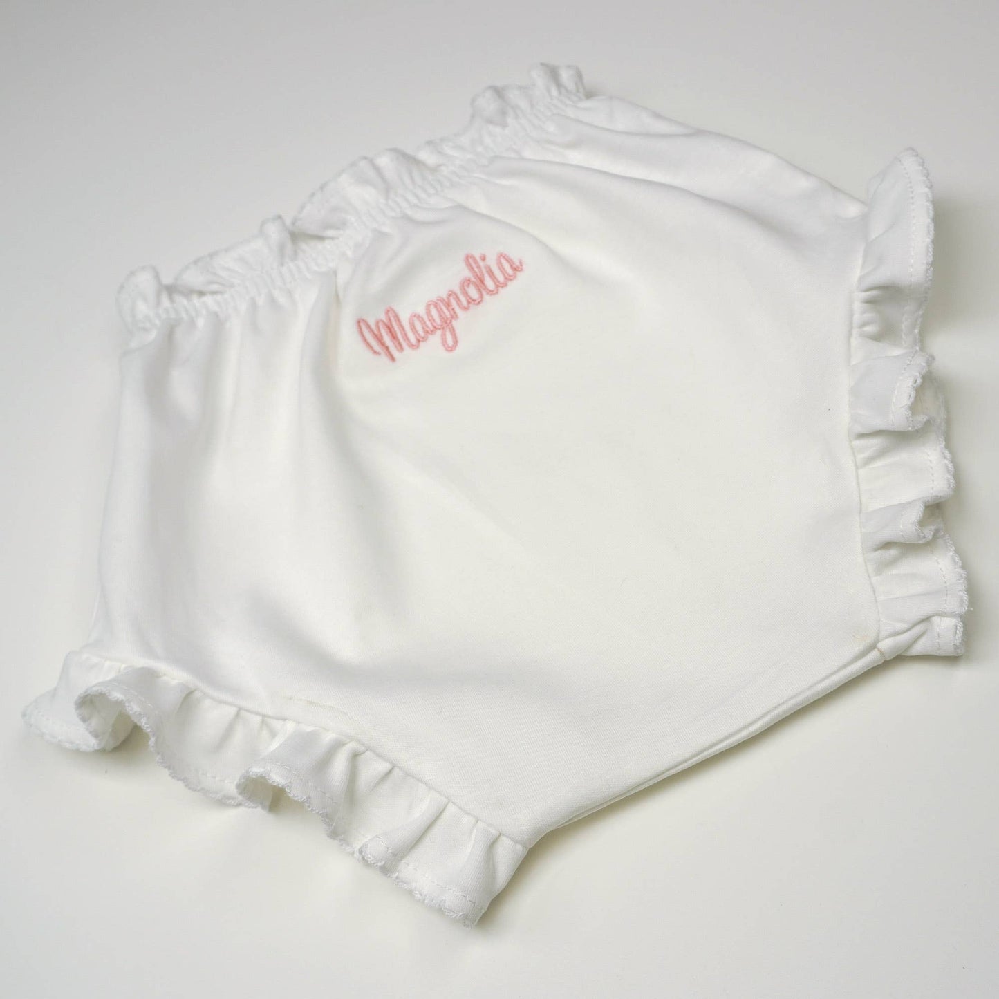 Marcela Ruffled Edge Bloomers: White with Red Trim / 3-6 Months - Persnickety Shop