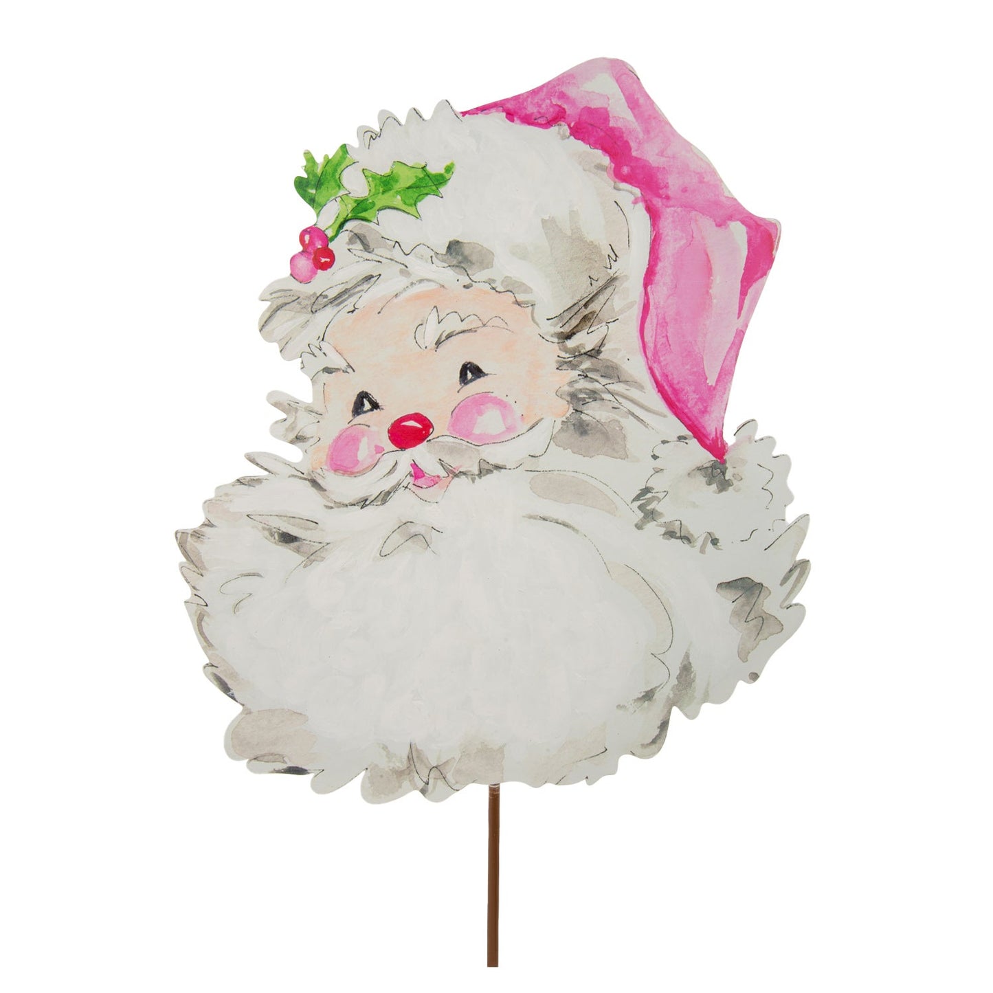 The Round Top – Beck’s Pink Santa Stake Art by Rosanne Beck - Persnickety Shop