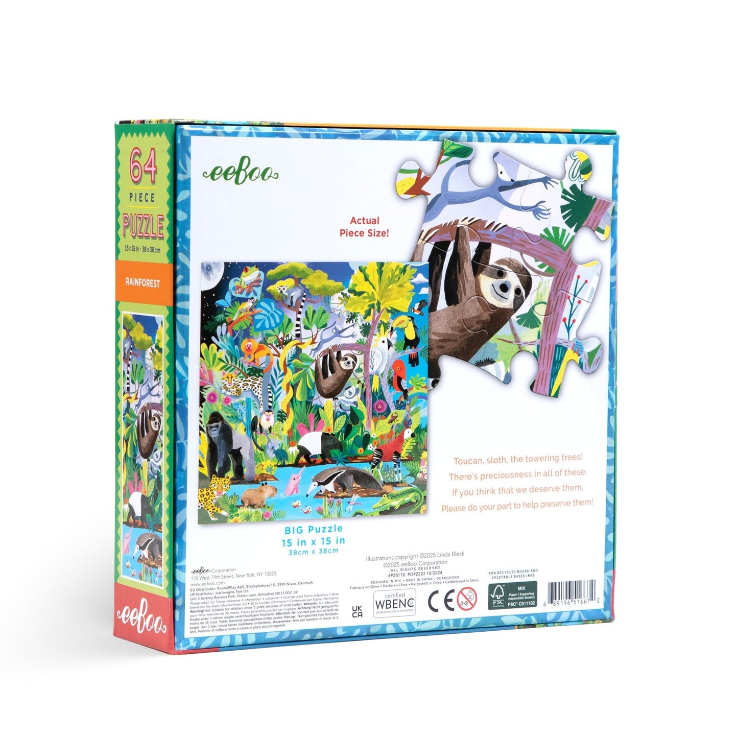 Eeboo Rainforest 64 Piece Puzzle - Persnickety Shop