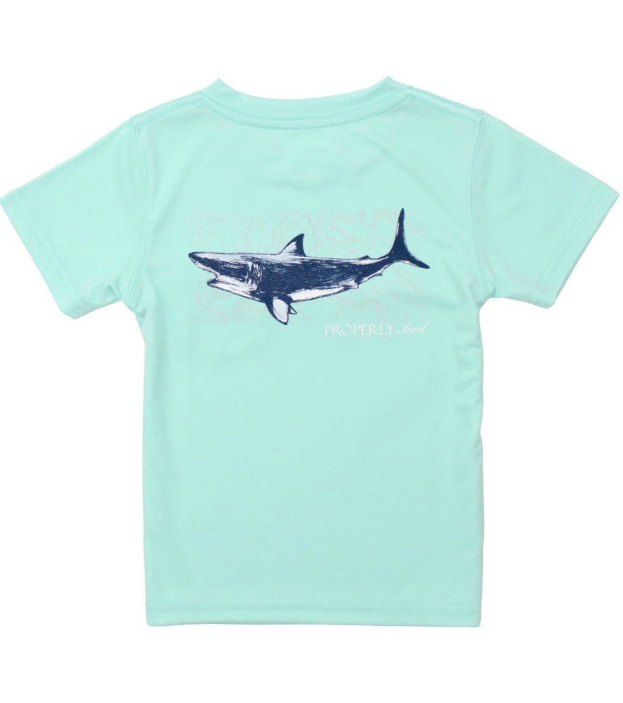 Properly Tied Boys Performance Tee SS Topo Shark - Persnickety Shop
