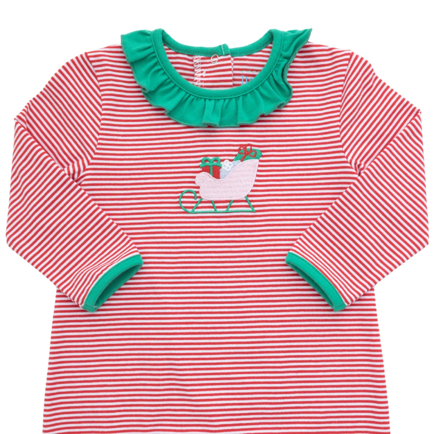 Itsy Bitsy Girls Ruffle Christmas Sleigh Romper
