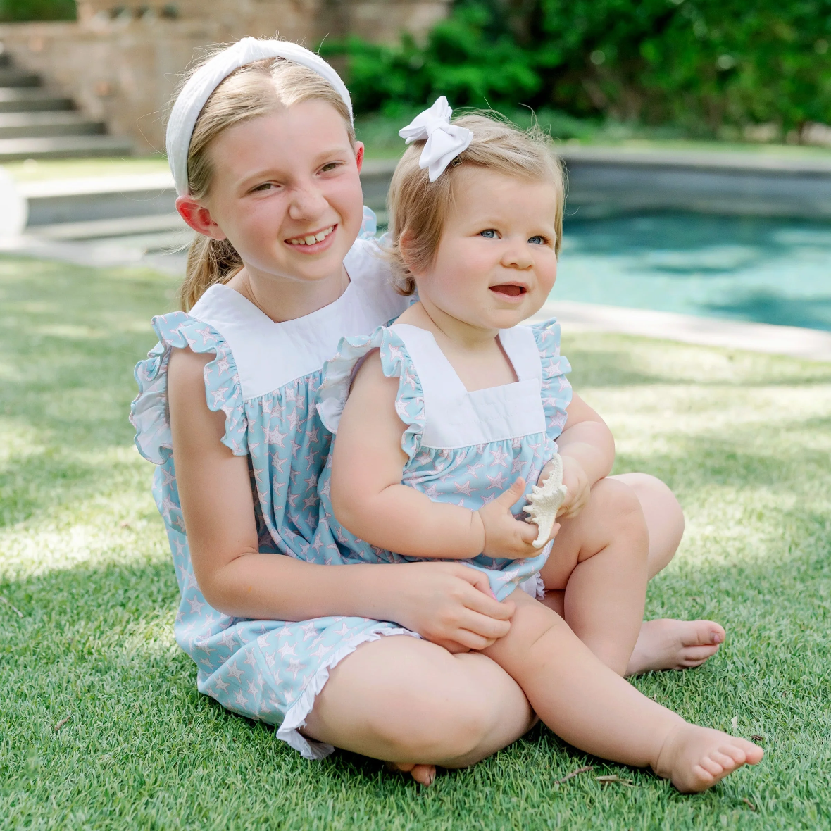 CAROLINE GIRLS' DRESS - SEASIDE STARFISH - Persnickety Shop