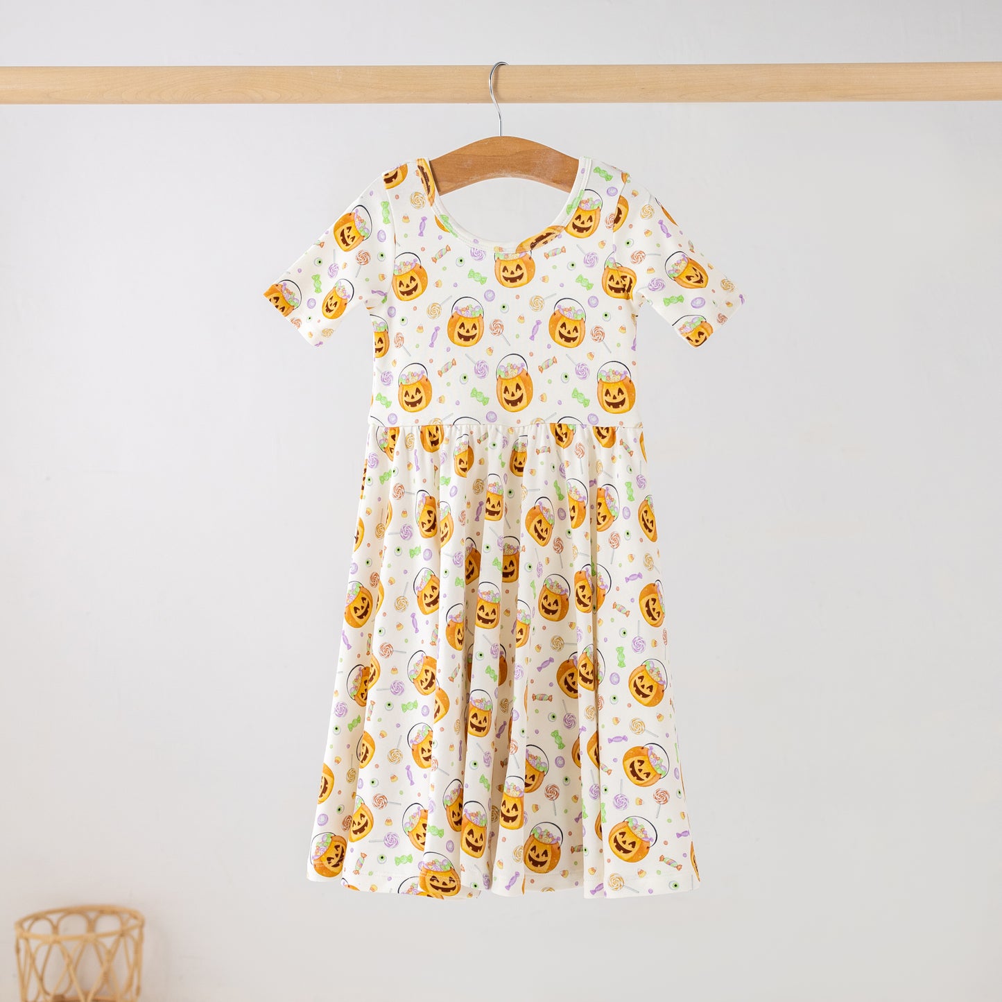 No Tricks, Just Treats Organic Cotton Dress for Kids (Pre-Order Arriving Fall 2026) Nola Tawk