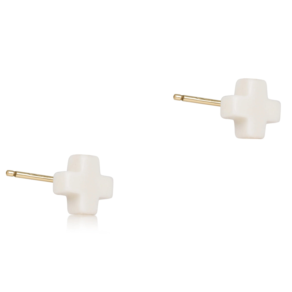Enewton signature cross small studs - off-white