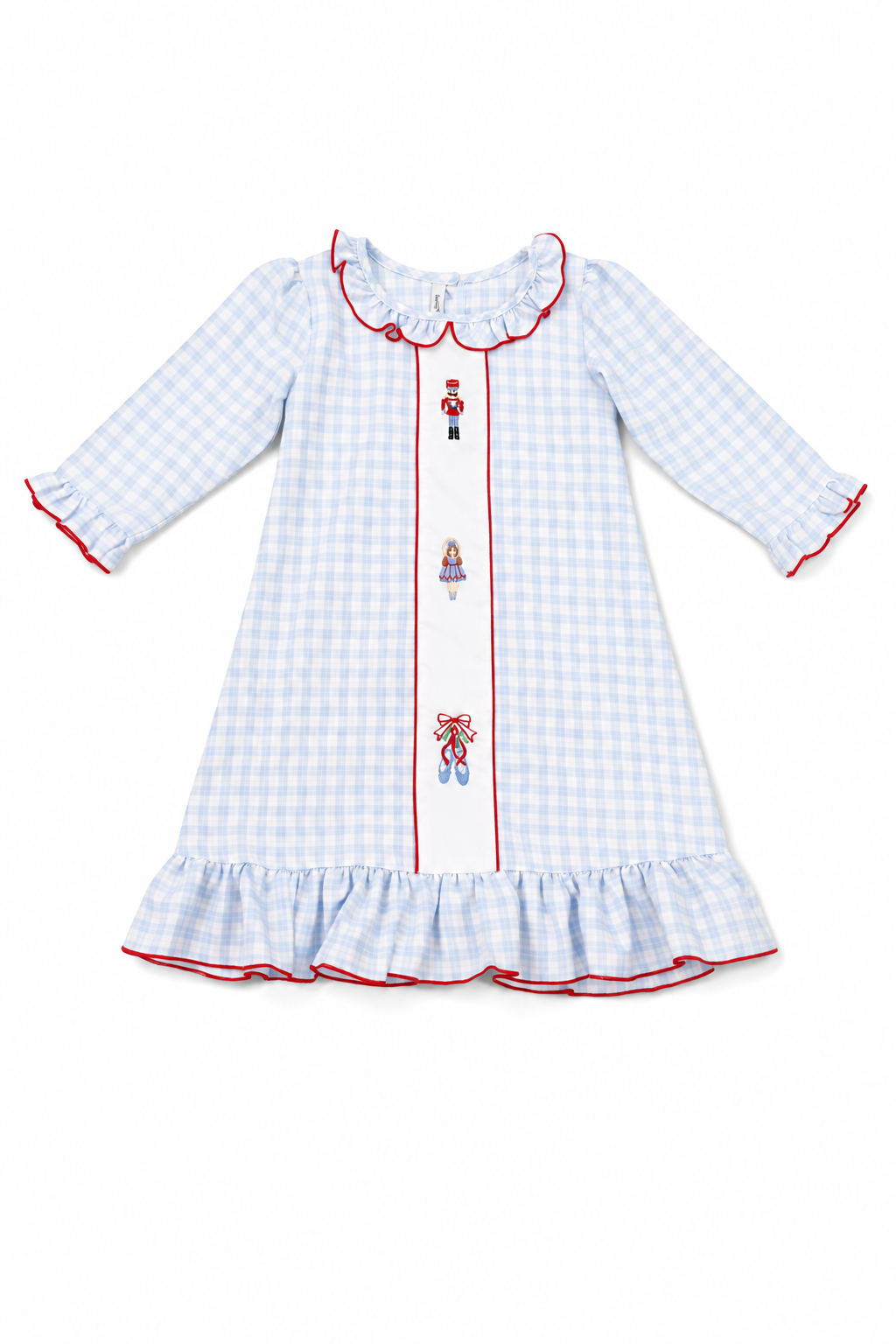 SWEET DREAMS NUTCRACKER EMB BLUE PLAID GOWN