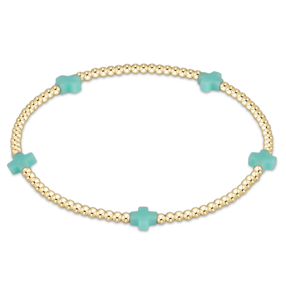 Enewton egirl signature cross small 2mm gold bracelet - mint