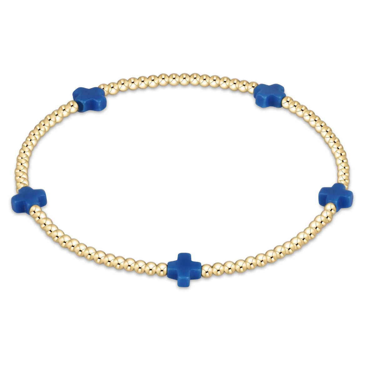 Enewton egirl signature cross small 2mm gold bracelet - navy