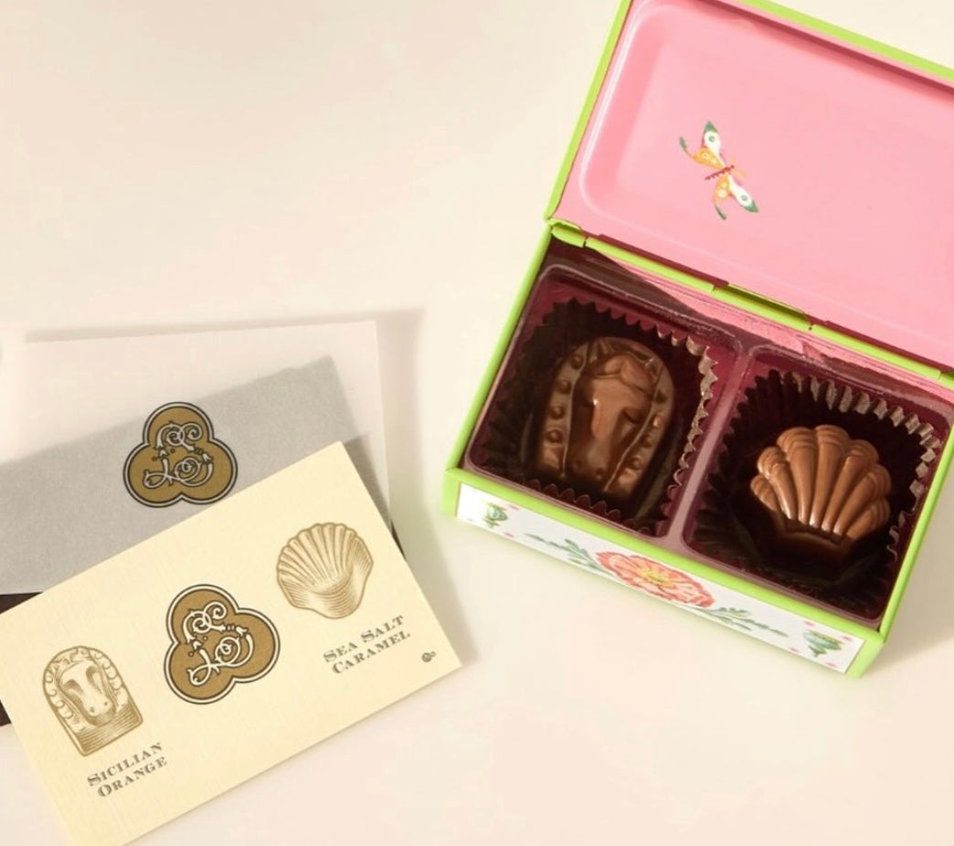 PREORDER Louis Sherry 2-Piece Box of Chocolate Truffle- Ming Blue - Persnickety Shop