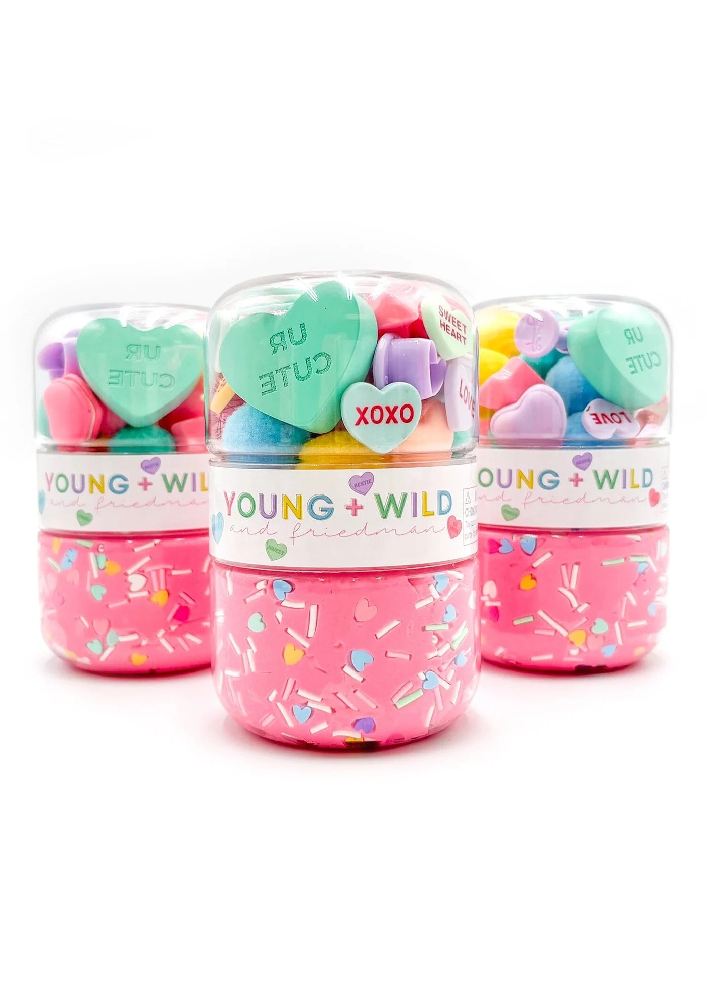 Young + Wild and Friedman Pastel Hearts Grab & Go Dough Jar - Persnickety Shop