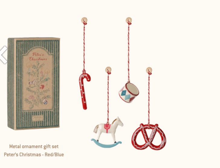 Maileg Metal ornament set - Peter`s Christmas