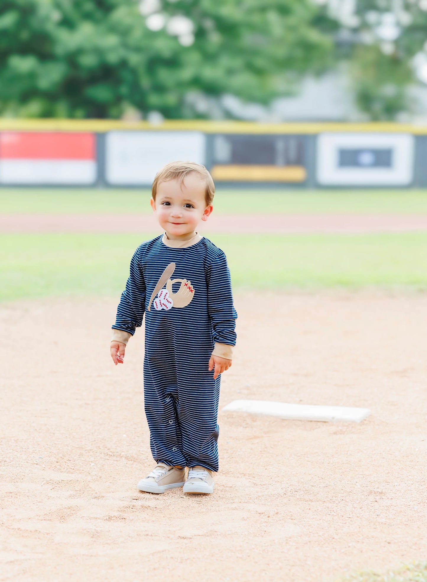 PRE-ORDER | Fall Ball Romper Jellybean by Smock Candy - Persnickety Shop