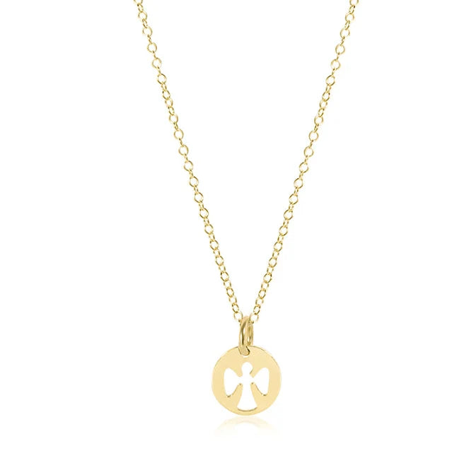 Enewton egirl 14" necklace gold - guardian angel small gold disc