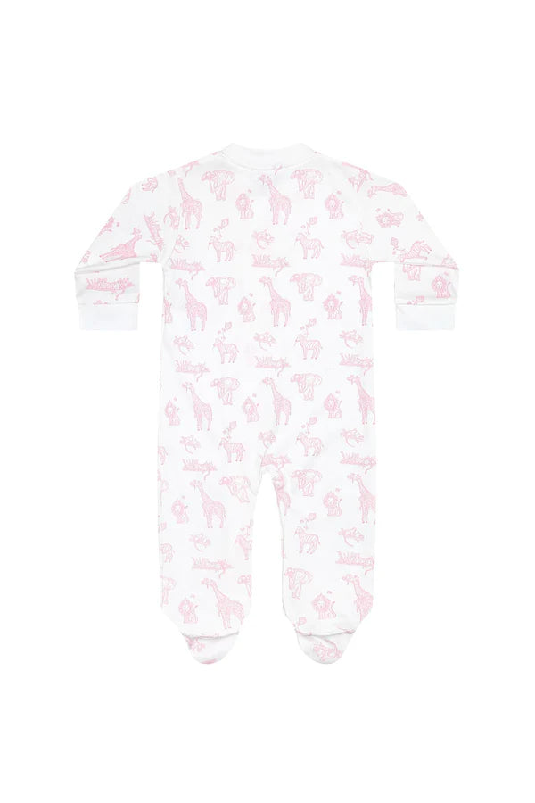 Nellapima Pink Safari Zipper Footie 3-6 Months