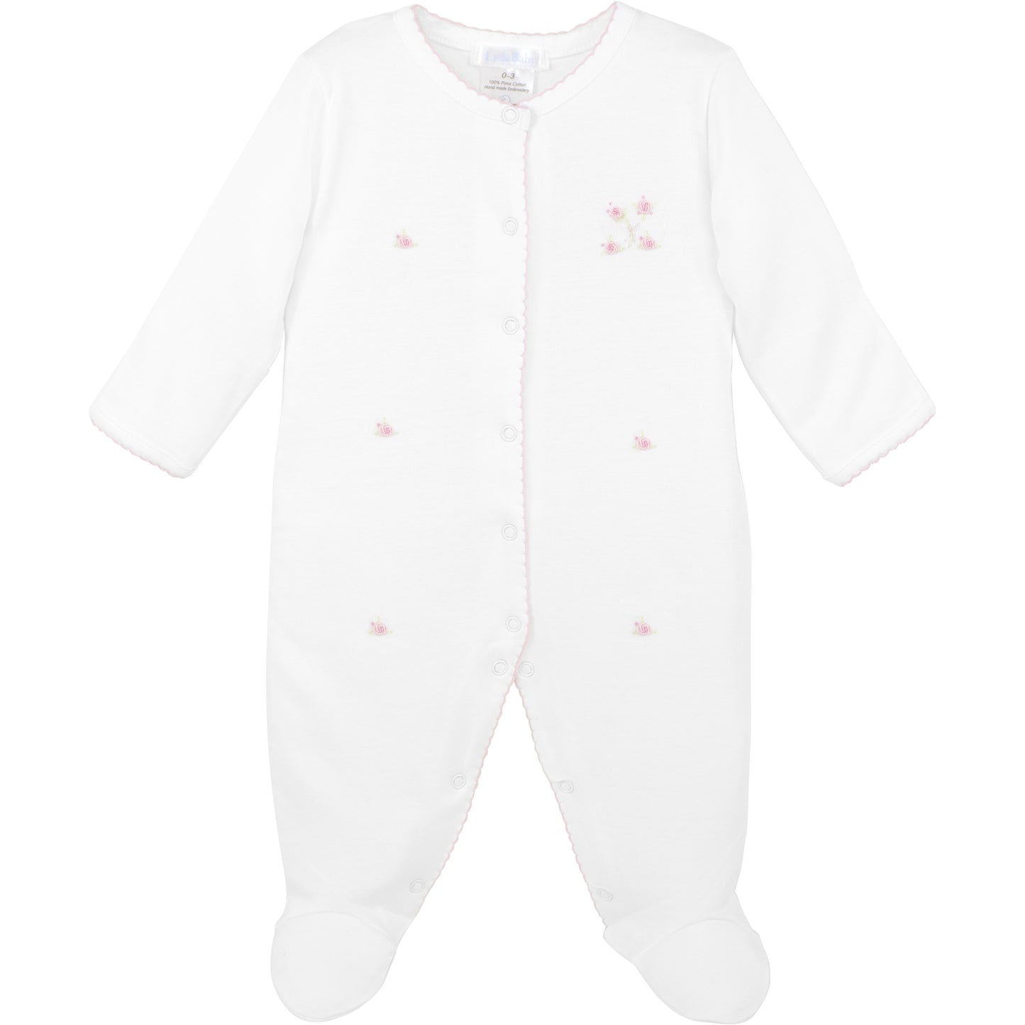 Lyda Baby Embroidered Romantic Roses Footie 0-3 Month - Persnickety Shop