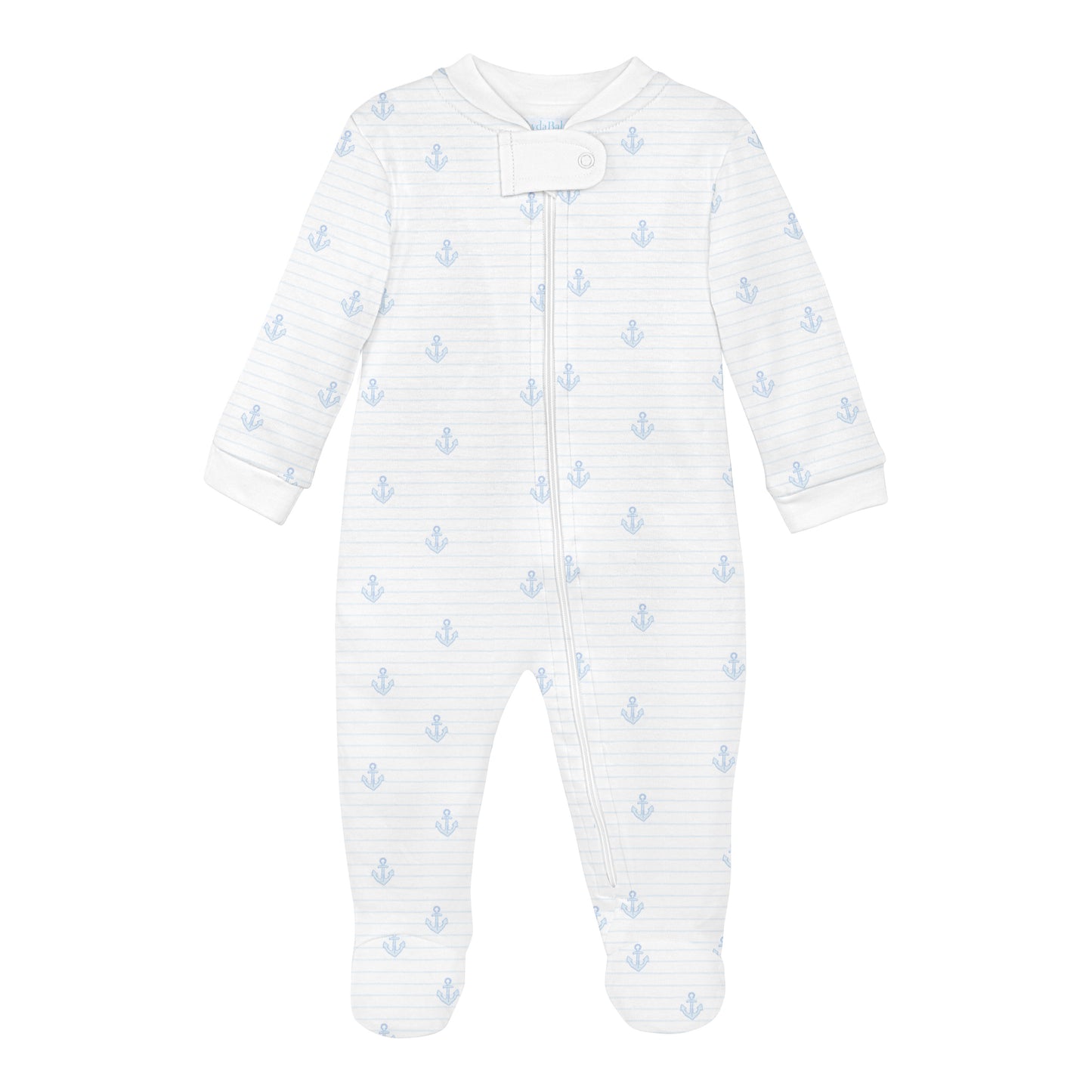 Lyda Baby Anchors & Stripe Footie 0-3 Month - Persnickety Shop