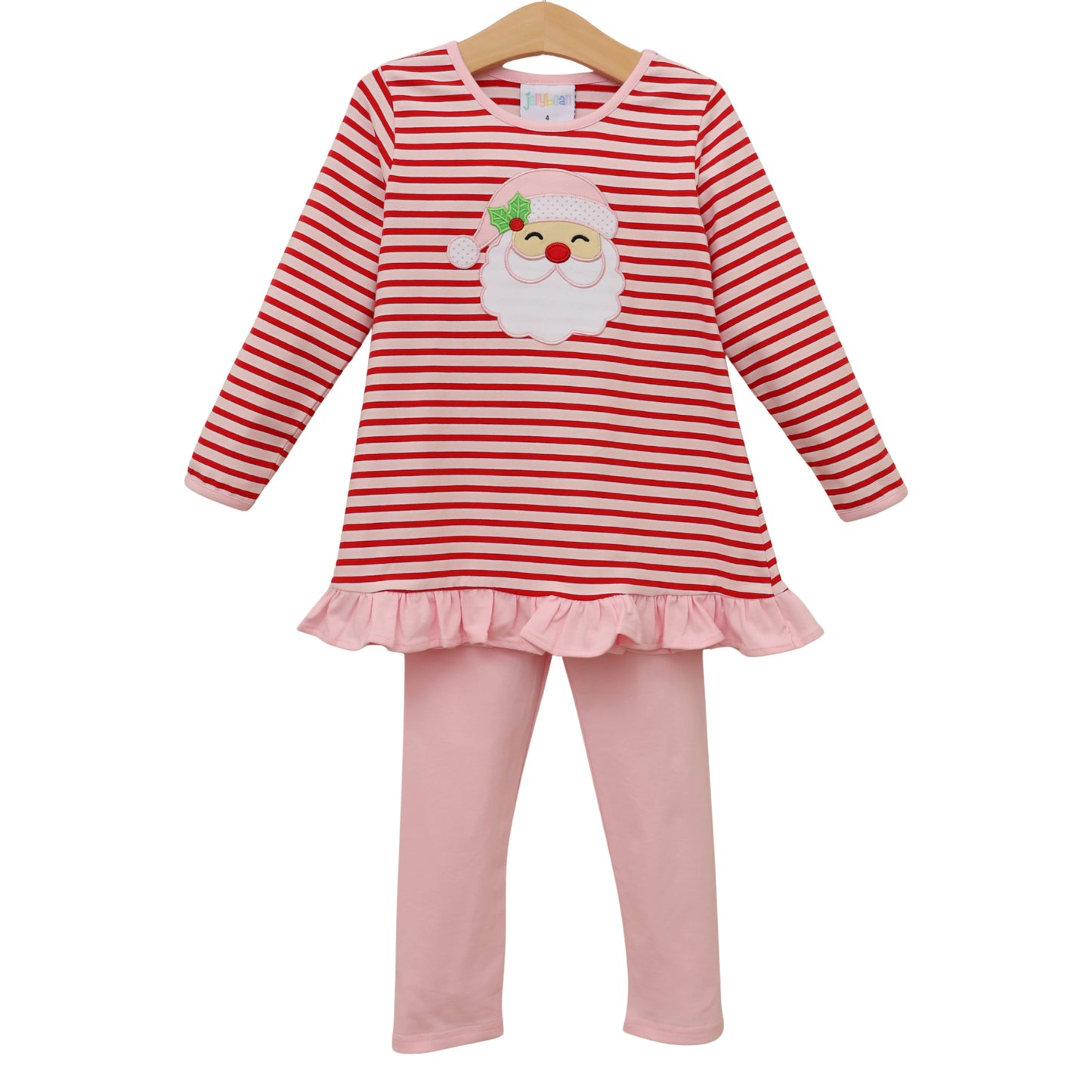 *PRE ORDER* Jolly St. Nick Ruffle Pants Set Jellybean by Smock Candy