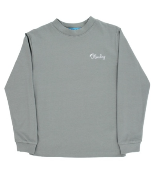 PRE-ORDER Bailey Boys L/S LOGO TEE-TROUT/LIMESTONE