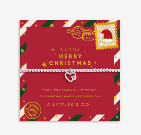 Kids' Christmas A Little 'Merry Christmas' Bracelet In Silver Plating