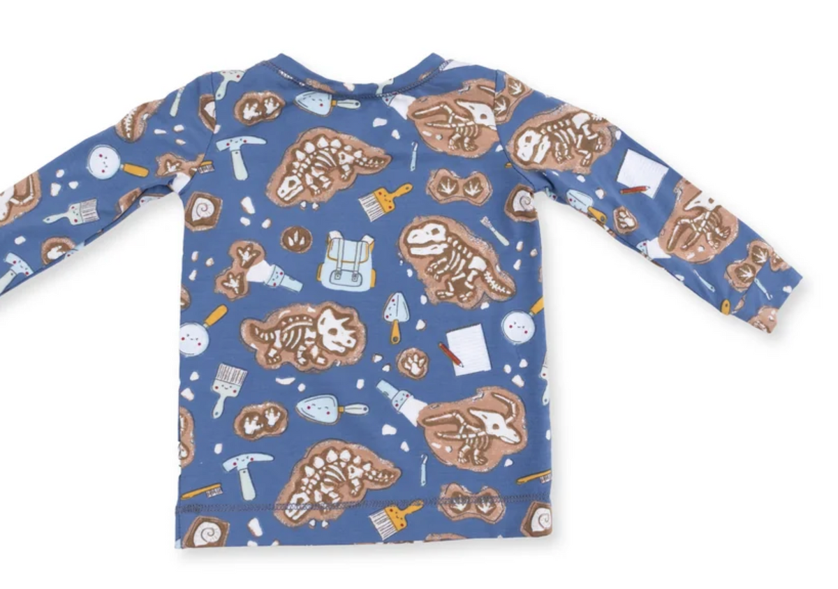 Angel Dear Glow In The Dark Dino Dig - Long Sleeve Loungewear Set