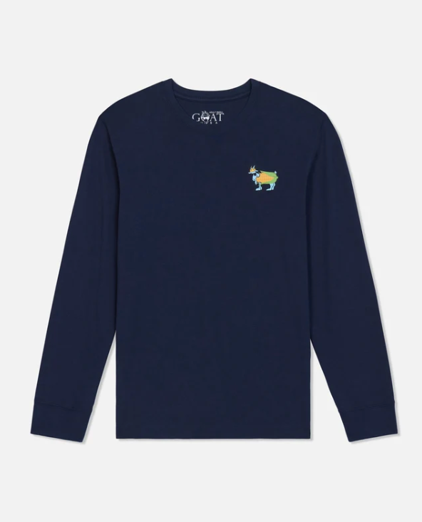 Goat On The Cob Long Sleeve T-shirt: Navy Blazer